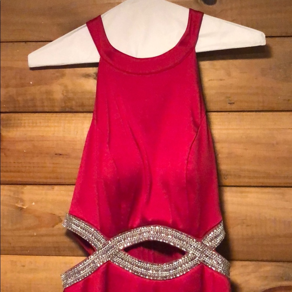 A-line size 5 long red dress